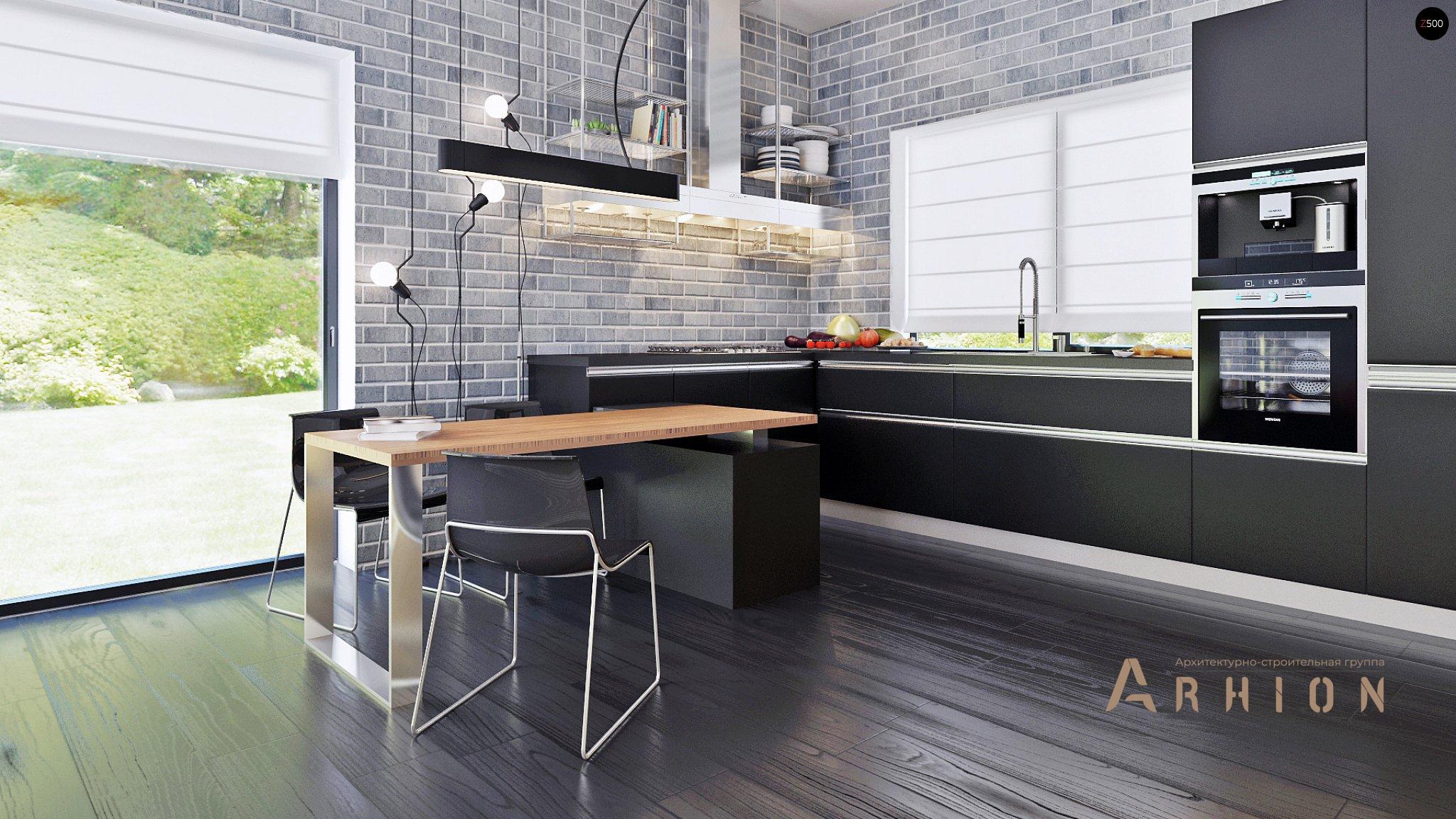 5. Проект двухэтажного дома в стиле хай-тек с плоской кровлей , Zx63 A, площадью - 131 кв c терассой, гаражом